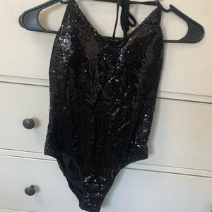 Black Sequence Bodysuit